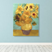 Sonnenblumen in einer Vase Van Gogh Fine Art Leinwanddruck (Insitu (Holzboden))