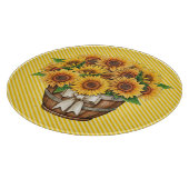 Sonnenblumen in Gelb Schneidebrett (Ecke)