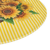 Sonnenblumen in Gelb Schneidebrett (Ecke)