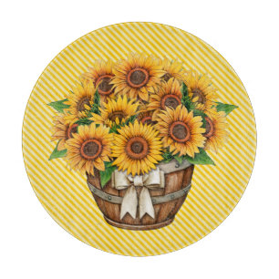 Sonnenblumen In Gelb Schneidebrett