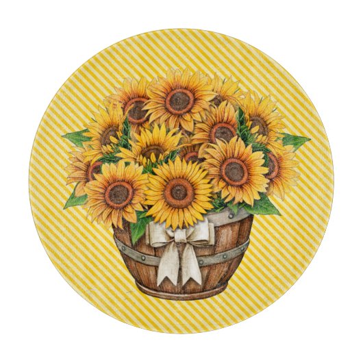 Sonnenblumen in Gelb Schneidebrett (Vorderseite)