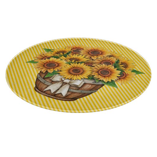 Sonnenblumen in Gelb Schneidebrett (Ecke)