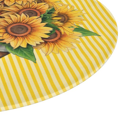 Sonnenblumen in Gelb Schneidebrett (Ecke)