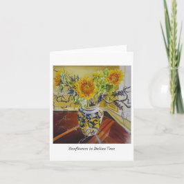 Sonnenblumen in italienischer Vase notecard Karte