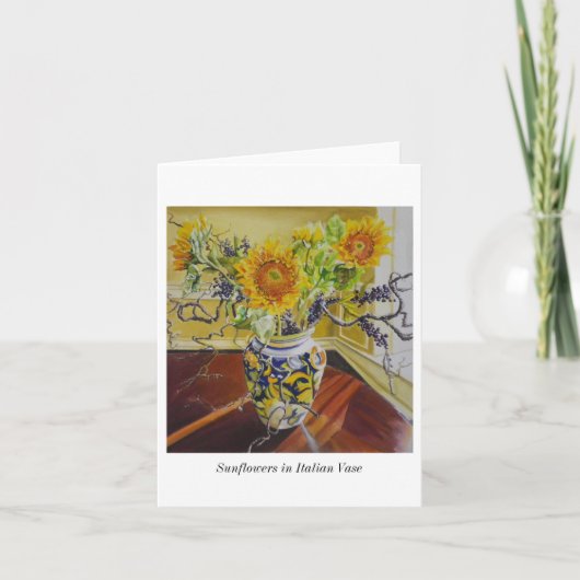 Sonnenblumen in italienischer Vase notecard Karte (Vorderseite)