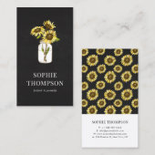 Sonnenblumen in Mason Jar Chalkboard Land Rustikal Visitenkarte (Vorne/Hinten)