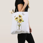 Sonnenblumen in Mason Jar Personalisiert Tasche (Von Nahem)