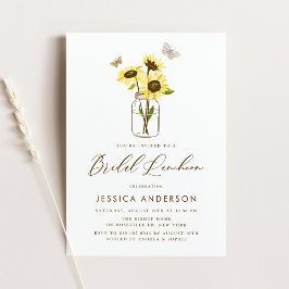Sonnenblumen in Mason Jar Rustic Bridal Luncheon Einladung
