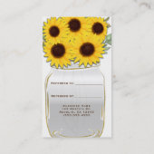 Sonnenblumen in Mason Jar Rustikaler Chic Besichti Empfehlungskarte (Rückseite)