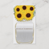 Sonnenblumen in Mason Jar Rustikales Land Chic Hel Visitenkarte (Vorderseite)