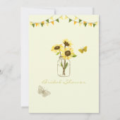 Sonnenblumen in Mason Jar w/ Schmetterlinge & Jagd Einladung (Rückseite)