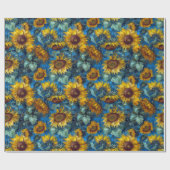 Sonnenblumen in Ölen Geschenkpapier (Flach)
