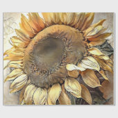 Sonnenblumen in Rahmen Moderne Kunstsammlung Geschenkpapier (Flach)