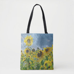Sonnenblumen in Regen Tasche