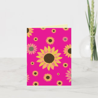 Sonnenblumen in Rosa Karte