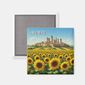 Sonnenblumen in San Gimingano Italien Reisen Magnet (Vorderseite/Rückseite)