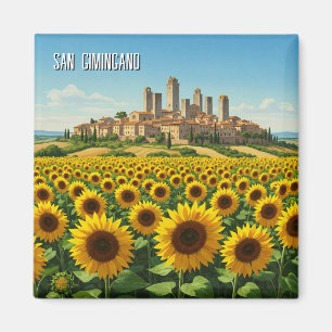 Sonnenblumen in San Gimingano Italien Reisen Magnet