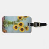 Sonnenblumen in Vase auf dem Tisch Gepäckanhänger (Vorderseite horizontal)