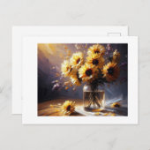Sonnenblumen in Vase, Postkarte (Vorne/Hinten)