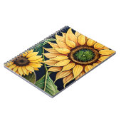 Sonnenblumen in Wasserfarbe Notizblock (Linke Seite)