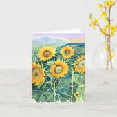 Sonnenblumen in Wasserfarben, individuell anpassba Karte (Gelbe Blume)