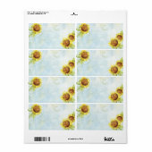 Sonnenblumen "in Wirbel, Einladungs-Labels Hochzei (Vorne)