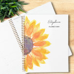 Sonnenblumen-Individuelle Name 2025 Planer<br><div class="desc">Dieser Blumenplaner ist mit einer gelben Aquarellsonnenblume dekoriert. Einfach mit Ihrem Namen und Jahr anpassbar. Original Wasserfarbe © Michele Davies.</div>