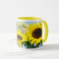 Sonnenblumen Individuelle Name Kaffee Tasse