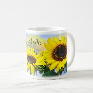 Sonnenblumen-Individuelle Name Kaffeetasse