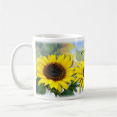 Sonnenblumen-Individuelle Name Kaffeetasse (Links)