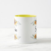 Sonnenblumen-Individuelle Name Tasse (Zentrum)