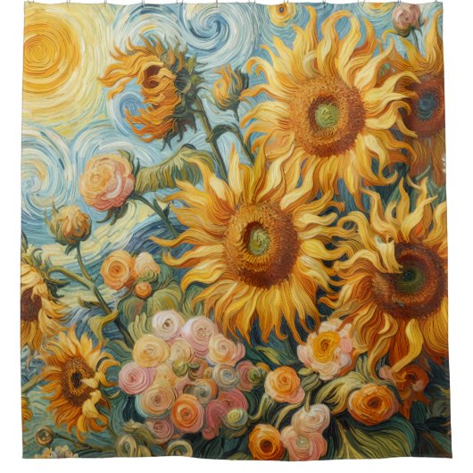 Sonnenblumen Inspiration Duschvorhang (Vorderseite)