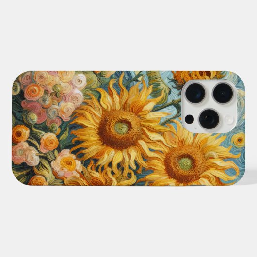 Sonnenblumen Inspiration iPhone Hülle (Rückseite (Horizontal))