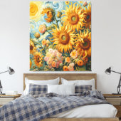Sonnenblumen Inspiration Leinwanddruck (Insitu (Schlafzimmer))