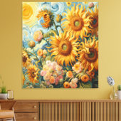 Sonnenblumen Inspiration Leinwanddruck (Insitu (Wohnzimmer))