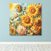 Sonnenblumen Inspiration Leinwanddruck (Insitu (Holzboden))