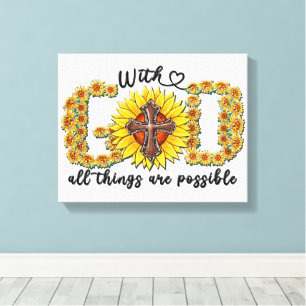 Sonnenblumen, Inspiration/Schrift Leinwanddruck