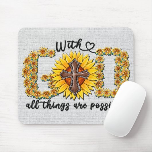 Sonnenblumen, Inspiration/Schrift Mousepad (Mit Mouse)