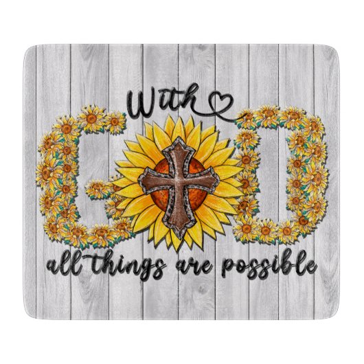 Sonnenblumen, Inspiration/Schrift Schneidebrett (Vorderseite)