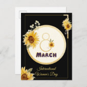 Sonnenblumen Internationaler Frauentag 2025 März 8 Einladungspostkarte (Vorne/Hinten)