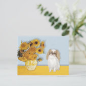 Sonnenblumen - Japanisches Kinn (L1) Postkarte (Stehend Vorderseite)