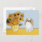 Sonnenblumen - Japanisches Kinn (L1) Postkarte (Vorne/Hinten)