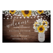 Sonnenblumen Jar Lights Begrüßung Empfang Poster (Vorderseite)