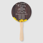 Sonnenblumen Jar Wood Wedding Program Wood Fan Fächer (Rückseite)