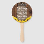 Sonnenblumen Jar Wood Wedding Programm Blumenlüfte Fächer (Vorderseite)