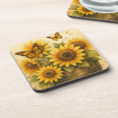 Sonnenblumen Journal Getränkeuntersetzer (Linke Seite)