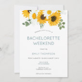 Sonnenblumen Junggeselinnen-Abschied Wochenende Einladung (Vorderseite)