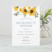 Sonnenblumen Junggeselinnen-Abschied Wochenende Einladung (Stehend Vorderseite)