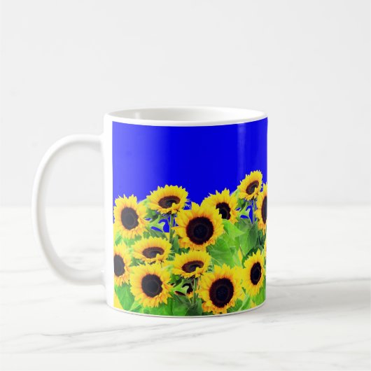 Sonnenblumen Kaffeemaschine Tasse Ukraine Flag Far (Links)
