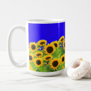 Sonnenblumen Kaffeemäuse Ukrainische Flaggenfarben Kaffeetasse